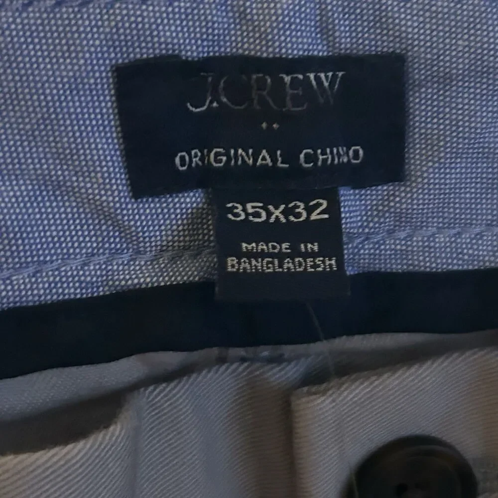 J Crew Pants Mens 35x32 Stone Gray Slim Original Chino Casual Office CO399 NWT